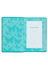 Teal Butterfly Faux Leather King James Version Gift Edition Bible