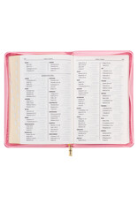 Blossom Pink Faux Leather King James Version Deluxe Gift Bible with Thumb Index and Zippered Closure