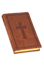 Honey-brown Faux Leather King James Version Deluxe Gift Bible with Thumb Index