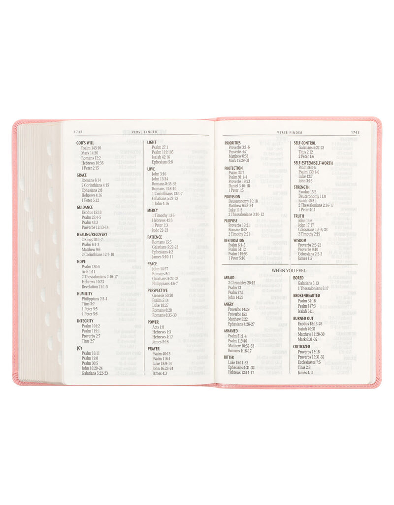 Sunrise Pink Faux Leather Giant Print Standard-size King James Version Bible with Thumb Index