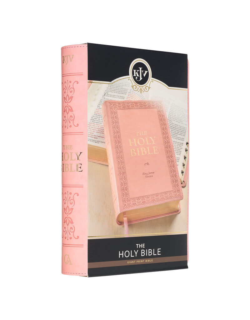 Sunrise Pink Faux Leather Giant Print Standard-size King James Version Bible with Thumb Index