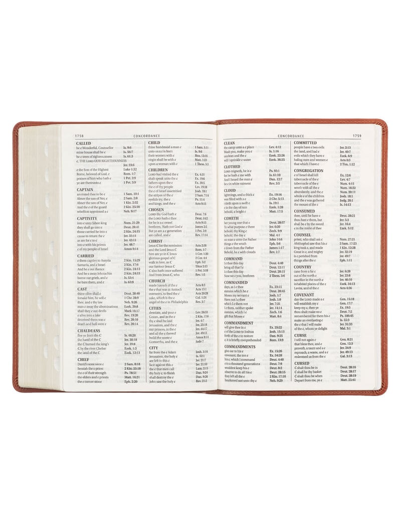 Honey Brown Faux Leather Giant Print Standard-size King James Version Bible with Thumb Index