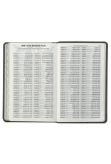 Gray with Black Inlay Faux Leather Giant Print Standard-size KJV Bible with Thumb Indexing