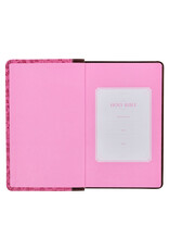 Saddle Tan and Pink Faux Leather Giant Print Standard-size King James Version Bible with Thumb Index