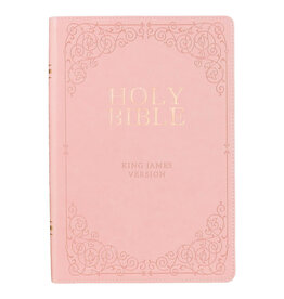 Pink Faux Leather Giant Print Full-size KJV Bible with Thumb-index