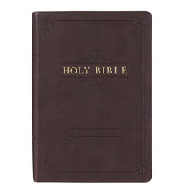 Espresso Brown Faux Leather Giant Print Full-size King James Version Bible with Thumb Index