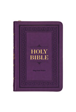 Iris Purple Faux Leather Compact King James Version Bible with Zippered Closure