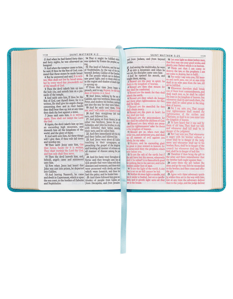Aqua Blue Large Print Compact King James Version Bible