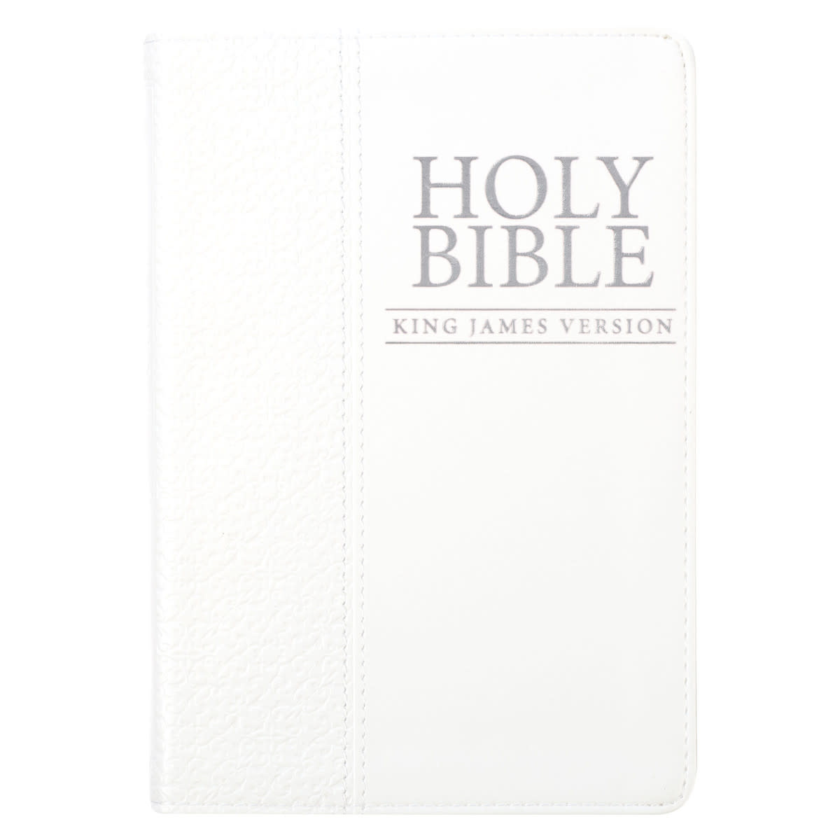White Faux Leather Compact King James Version Bible - Crown Bookshop