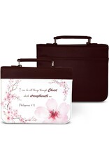 KJV Bible Cover Pink Cherry Blossom Philippians 4:13