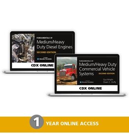 NEW 2nd Editions Bundle: 1 Year CDX Online Access to Fundamentals of Medium/Heavy Duty Commercial Vehicle Systems 2E AND 1 Year CDX Online Access to Fundamentals of Medium/Heavy Duty Diesel Engines 2E