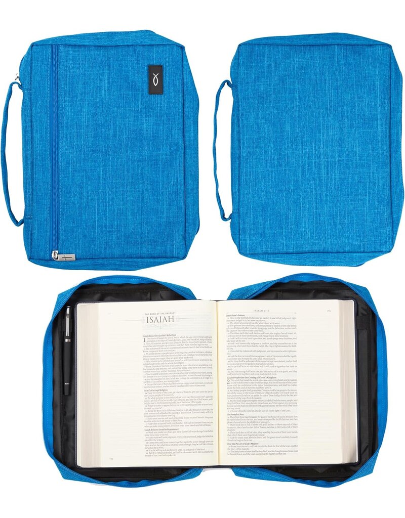 Canvas Value Bible Covers with Ichthus Patch