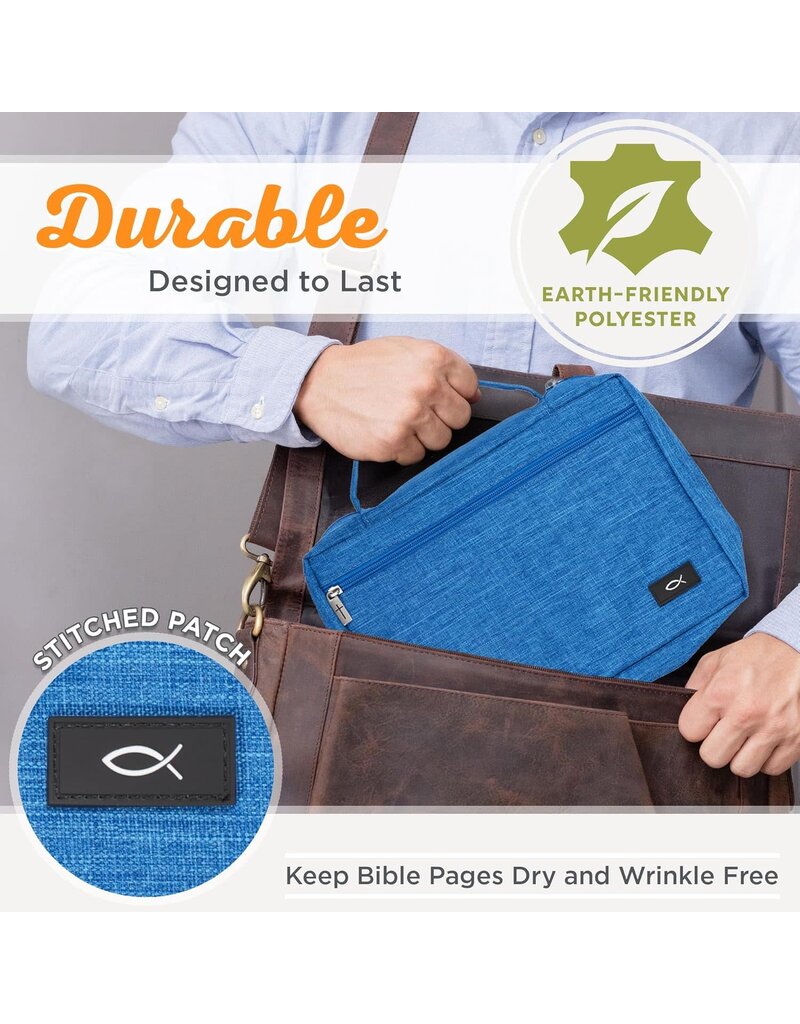 Canvas Value Bible Covers with Ichthus Patch