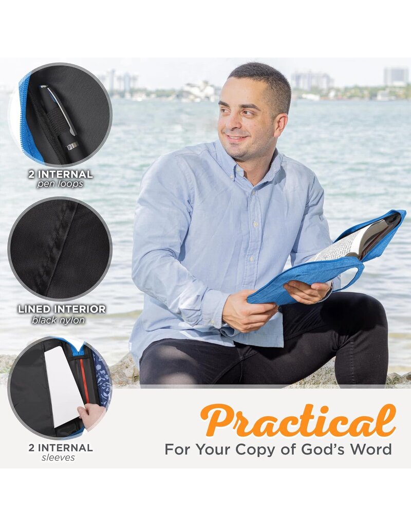Canvas Value Bible Covers with Ichthus Patch