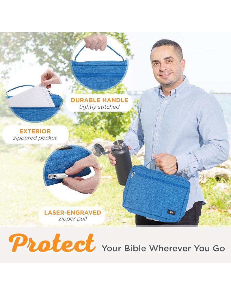 Canvas Value Bible Covers with Ichthus Patch