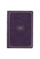 Purple Floral Faux Leather Giant Print Full-size KJV Bible with Thumb Index