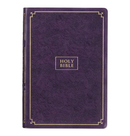 Purple Floral Faux Leather Giant Print Full-size KJV Bible with Thumb Index