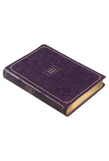 Purple Floral Faux Leather Giant Print Full-size KJV Bible with Thumb Index