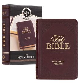 Burgundy Faux Leather King James Version Pocket Bible