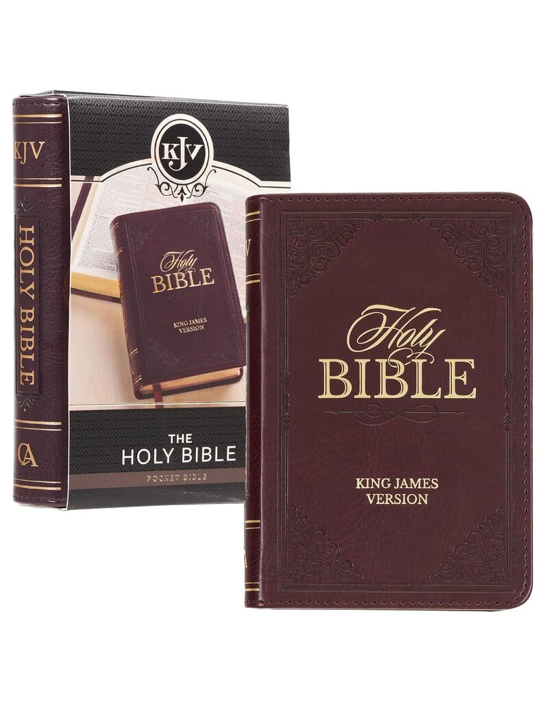 Burgundy Faux Leather King James Version Pocket Bible