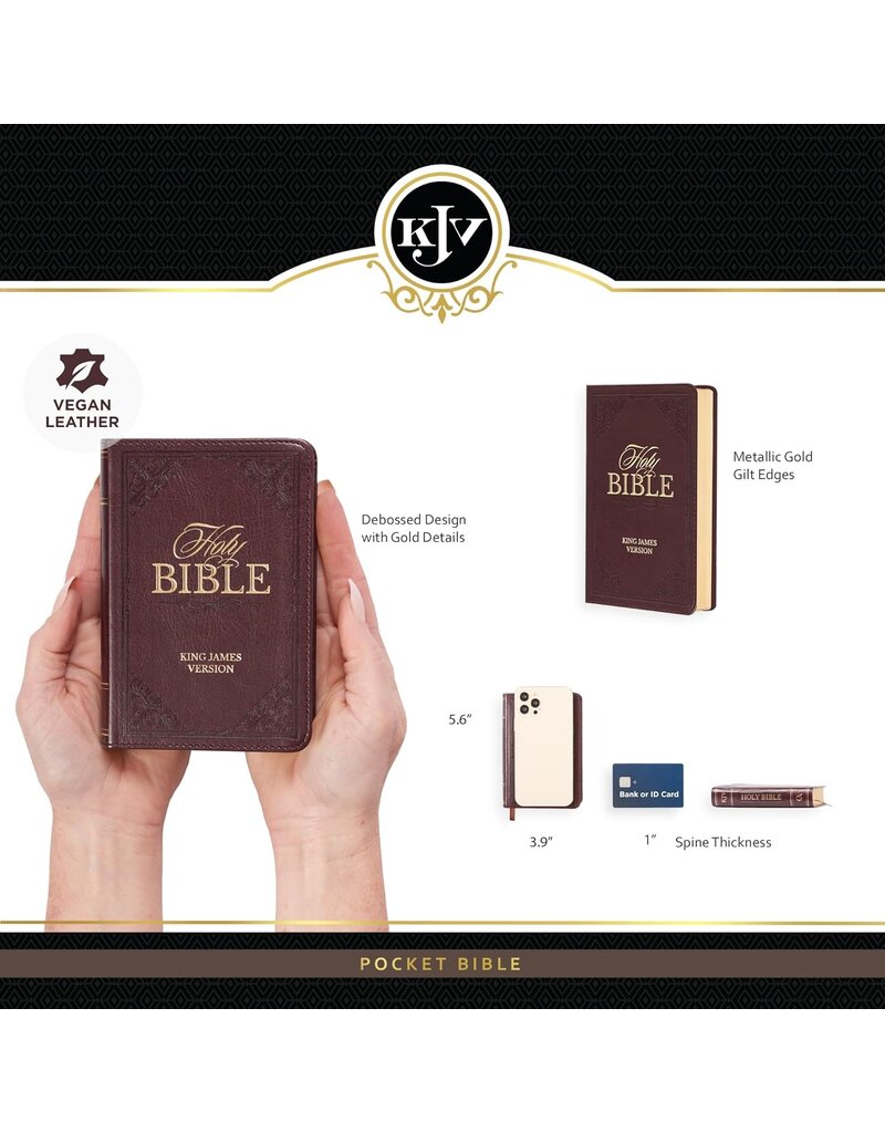 Burgundy Faux Leather King James Version Pocket Bible