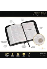 Aqua Faux Leather King James Version Pocket Bible with Zipper Closure