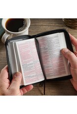 Aqua Faux Leather King James Version Pocket Bible with Zipper Closure