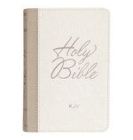 Pearlized White and Taupe Faux Leather King James Version Pocket Bible