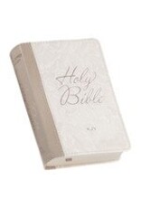 Pearlized White and Taupe Faux Leather King James Version Pocket Bible