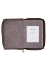 Floral Dusty Taupe Faux Leather Large Print Compact King James Version Bible