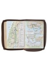 Floral Dusty Taupe Faux Leather Large Print Compact King James Version Bible