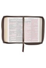 Floral Dusty Taupe Faux Leather Large Print Compact King James Version Bible