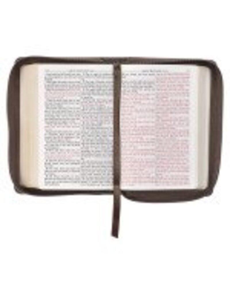 Floral Dusty Taupe Faux Leather Large Print Compact King James Version Bible