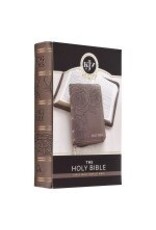 Floral Dusty Taupe Faux Leather Large Print Compact King James Version Bible