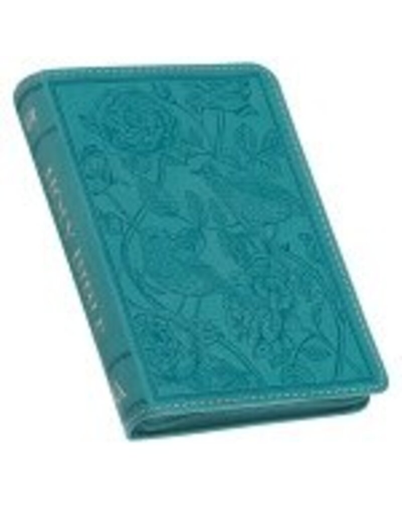 Teal Faux Leather Compact King James Version Bible with Zipper Closure