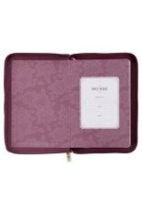 Maroon Faux Leather Compact King James Version Bible with Zipper Closure