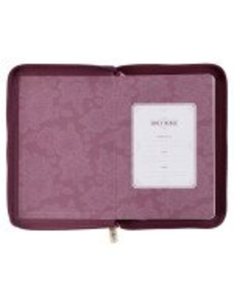 Maroon Faux Leather Compact King James Version Bible with Zipper Closure