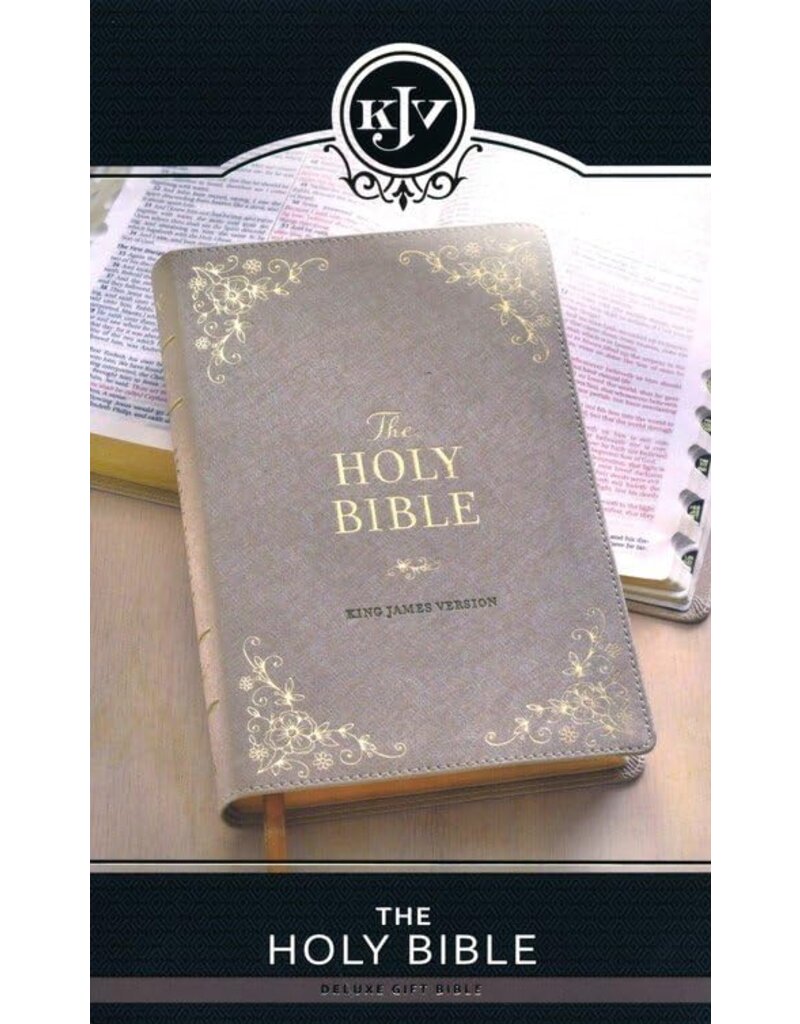 Pearlized Ivory Faux Leather King James Version Deluxe Gift Bible with Thumb Index