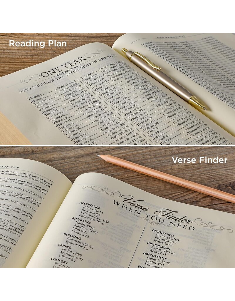 Rosy Coral Floral Faux Leather Hardcover King James Version Note-taking Bible