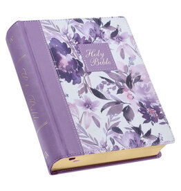 Purple Floral Faux Leather Hardcover Note-taking Bible