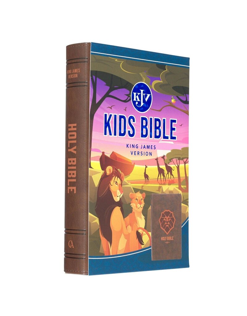 Lion Brown Faux Leather Kid's King James Version Bible