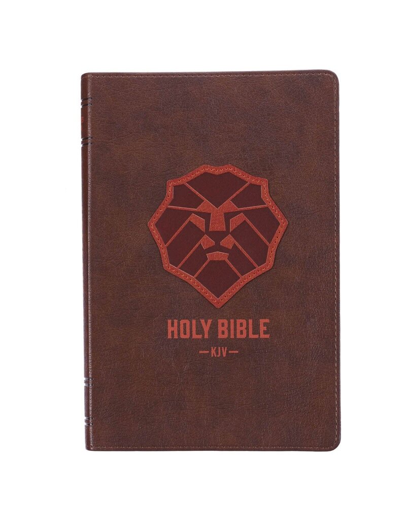 Lion Brown Faux Leather Kid's King James Version Bible