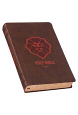 Lion Brown Faux Leather Kid's King James Version Bible