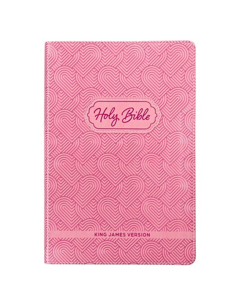 Blossom Pink Heart Faux Leather King James Version Kid's Bible
