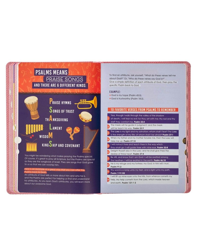 Blossom Pink Heart Faux Leather King James Version Kid's Bible