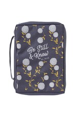 Be Still and Know Navy Poly-canvas Bible Cover - Psalm 46:10