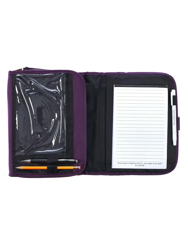 Grace Purple Tri-fold Organizer Bible Cover