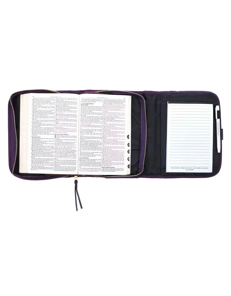 Grace Purple Tri-fold Organizer Bible Cover