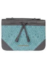 Amazing Grace Gray and Turquoise Faux Leather Fashion Bible Cover with Tassels