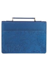 Blessed Peacock Blue Faux Leather Fashion Bible Cover - Jeremiah 17:7